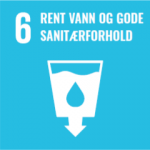 Bildet viser bærekraftsmål med teksten "Rent vann og gode sanitærforhold"