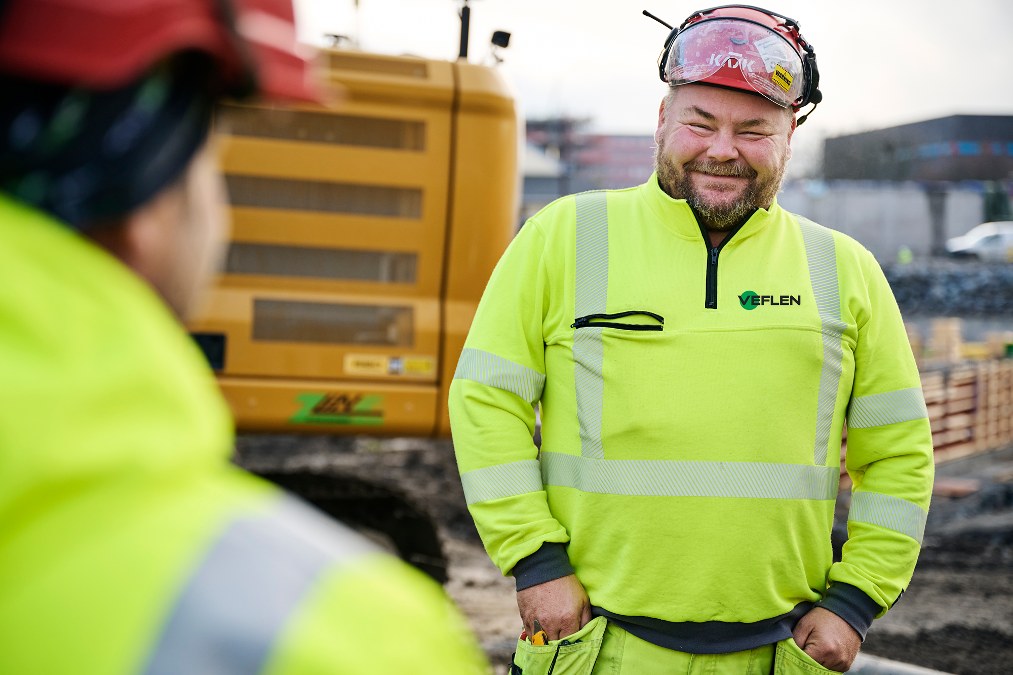Bilde av Veflen-medarbeidere på byggeplass